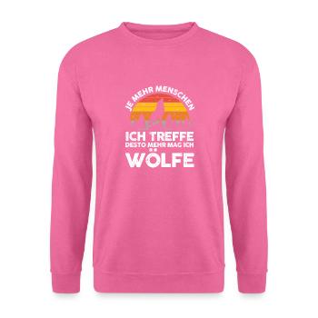 Tier Waldtier Wolf - Unisex Pullover - Pink - Vorne