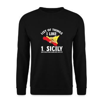 Sicily Flag Italy Sicily - Unisex Sweatshirt - black - Front - Alina (178cm) & Michal (187cm)