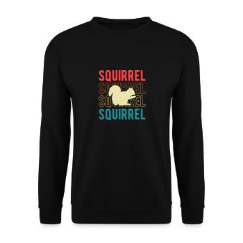 Vintage Squirrel Rodent Retro Forest Animal - Unisex Sweatshirt - black - Front - Alina (178cm) & Michal (187cm)