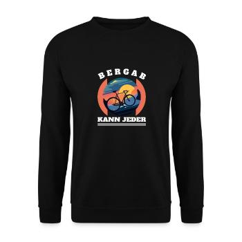 Bergab fahren kann doch jeder. - Unisex Pullover - Schwarz - Vorne - Alina (178cm) & Michal (187cm)