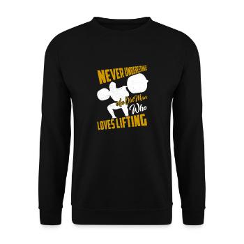 Never Underestimate An Old Man Who Loves Lifting T - Unisex Sweatshirt - black - Front - Alina (178cm) & Michal (187cm)