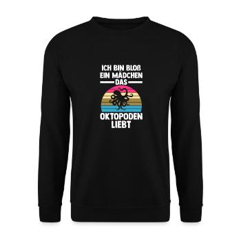 Tintenfisch Oktopus - Unisex Pullover - Schwarz - Vorne - Alina (178cm) & Michal (187cm)