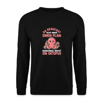 Tintenfisch Oktopus - Unisex Pullover - Schwarz - Vorne - Alina (178cm) & Michal (187cm)