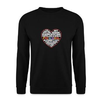 Équipe préscolaire du cœur Enseignant Élève Jour 100 - Sweat-shirt Unisexe - noir - Devant - Alina (178cm) & Michal (187cm)