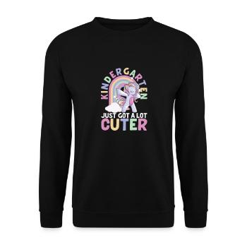 La maternelle est devenue une jolie licorne à pois 100e - Sweat-shirt Unisexe - noir - Devant - Alina (178cm) & Michal (187cm)