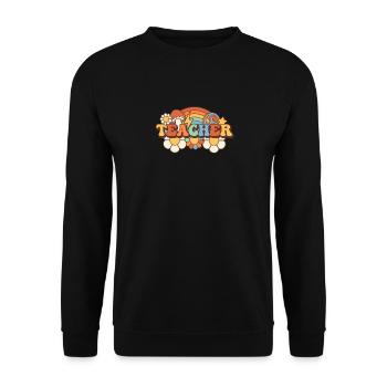 Professeur Retro Groovy Hippies 100e jour d’école - Sweat-shirt Unisexe - noir - Devant - Alina (178cm) & Michal (187cm)