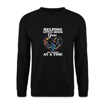 ESL Teacher Helping Little Minds Grow One Phonemes - Unisex Sweatshirt - black - Front - Alina (178cm) & Michal (187cm)