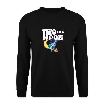 2nd Birthday Party Theme Outer Space Two The Moon - Unisex Pullover - Schwarz - Vorne - Alina (178cm) & Michal (187cm)