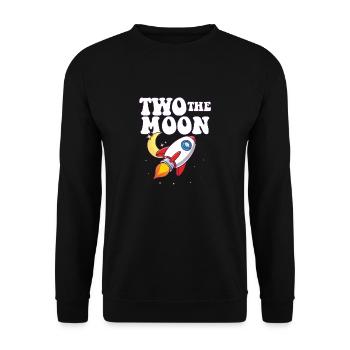 Astronaut 2nd Birthday Party Theme Two The Moon - Unisex Pullover - Schwarz - Vorne - Alina (178cm) & Michal (187cm)