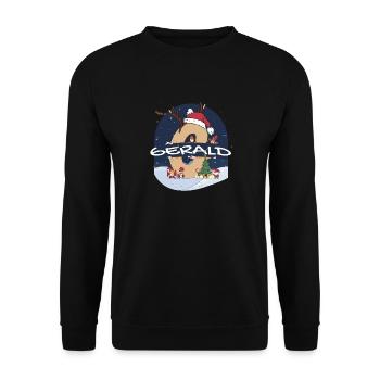 Impressionnant Gerald nom w chapeau de père Noël dans le thème de Noël - Sweat-shirt Unisexe - noir - Devant - Alina (178cm) & Michal (187cm)