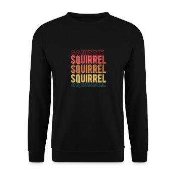 Rodent Cute Squirrel Forest Animal Vintage - Unisex Pullover - Schwarz - Vorne - Alina (178cm) & Michal (187cm)