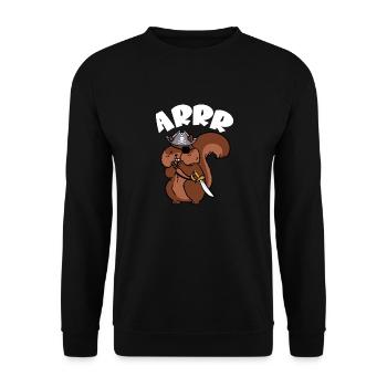 Forest Animal Cute Kids Squirrel Pirate Arrr - Unisex Sweatshirt - black - Front - Alina (178cm) & Michal (187cm)