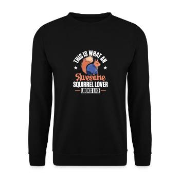 Funny This Is What An Awesome Squirrel Lover Looks - Unisex Sweatshirt - black - Front - Alina (178cm) & Michal (187cm)