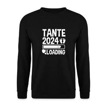 Werdende Tante 2024 - Unisex Pullover - Schwarz - Vorne - Alina (178cm) & Michal (187cm)