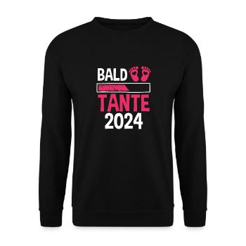 Werdende Tante 2024 - Unisex Pullover - Schwarz - Vorne - Alina (178cm) & Michal (187cm)