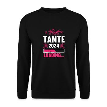 Werdende Tante 2024 - Unisex Pullover - Schwarz - Vorne - Alina (178cm) & Michal (187cm)