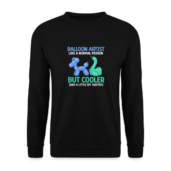 Balloon Animal Party Balloon Artist - Unisex Sweatshirt - black - Front - Alina (178cm) & Michal (187cm)