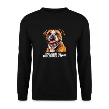 Hund Englische Bulldogge - Unisex Pullover - Schwarz - Vorne - Alina (178cm) & Michal (187cm)