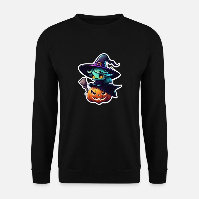 Halloween - Pumpkin and Witch - Unisex Sweatshirt - black