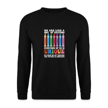 We're like a box of crayons Funnier - Unisex Sweatshirt - black - Front - Alina (178cm) & Michal (187cm)