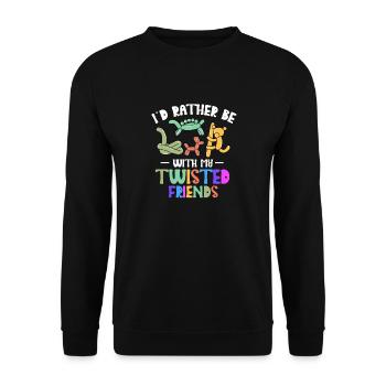 Balloon Animal Party Balloon Artist - Unisex Sweatshirt - black - Front - Alina (178cm) & Michal (187cm)