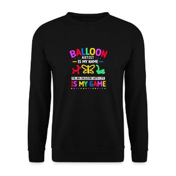 Balloon Animal Party Balloon Artist - Unisex Sweatshirt - black - Front - Alina (178cm) & Michal (187cm)