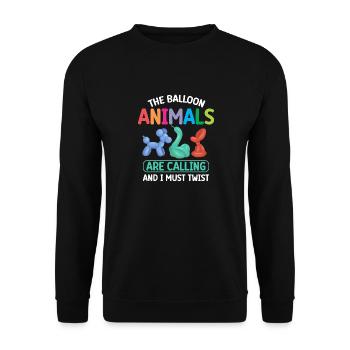 Balloon Animal Party Balloon Artist - Unisex Sweatshirt - black - Front - Alina (178cm) & Michal (187cm)