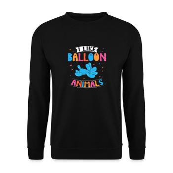 Balloon Animal Party Balloon Artist - Unisex Sweatshirt - black - Front - Alina (178cm) & Michal (187cm)