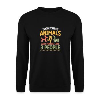 Balloon Animal Party Balloon Artist - Unisex Sweatshirt - black - Front - Alina (178cm) & Michal (187cm)