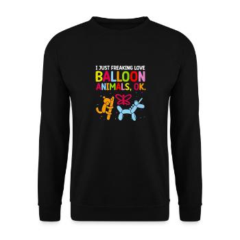 Balloon Animal Party Balloon Artist - Unisex Sweatshirt - black - Front - Alina (178cm) & Michal (187cm)