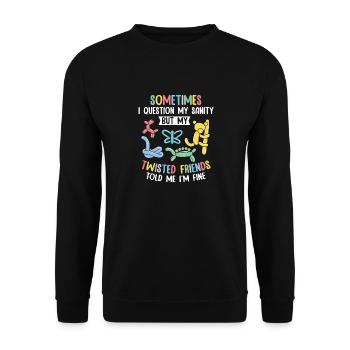 Balloon Animal Party Balloon Artist - Unisex Sweatshirt - black - Front - Alina (178cm) & Michal (187cm)