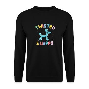 Balloon Animal Party Balloon Artist - Unisex Sweatshirt - black - Front - Alina (178cm) & Michal (187cm)