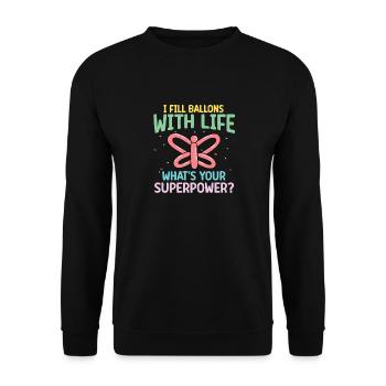Balloon Animal Party Balloon Artist - Unisex Sweatshirt - black - Front - Alina (178cm) & Michal (187cm)