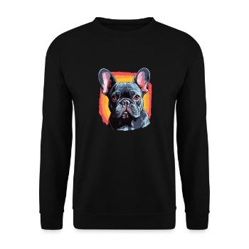 Dog French Bulldog - Unisex Sweatshirt - black - Front - Alina (178cm) & Michal (187cm)