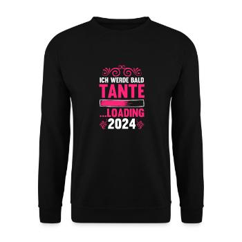 Werdende Tante 2024 - Unisex Pullover - Schwarz - Vorne - Alina (178cm) & Michal (187cm)