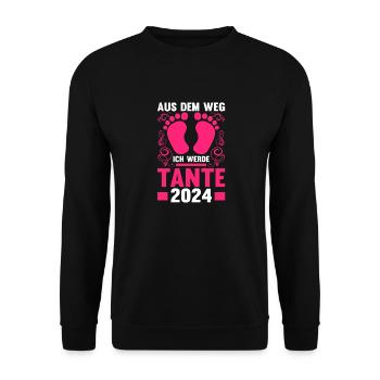 Werdende Tante 2024 - Unisex Pullover - Schwarz - Vorne - Alina (178cm) & Michal (187cm)