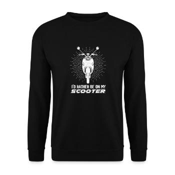 I'd Rather Be On My Scooter Motorbike Moped - Unisex Pullover - Schwarz - Vorne - Alina (178cm) & Michal (187cm)