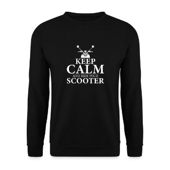 Keep Calm And Ride Your Scooter Moped Motorbike - Unisex Pullover - Schwarz - Vorne - Alina (178cm) & Michal (187cm)