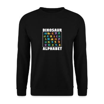 Retour à l’école Types de dinosaures Alphabet - Sweat-shirt Unisexe - noir - Devant - Alina (178cm) & Michal (187cm)