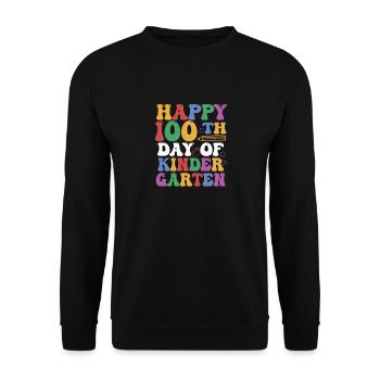 Joyeux 100e jour de la maternelle Lustiger - Sweat-shirt Unisexe - noir - Devant - Alina (178cm) & Michal (187cm)