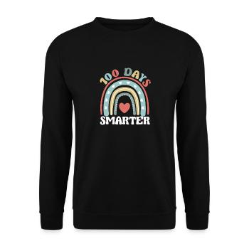 100 Tage schlauer Lustiger Lehrer Student Glück - Unisex Pullover - Schwarz - Vorne - Alina (178cm) & Michal (187cm)