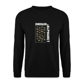 Back to School Types of Dinosaurs Alphabet - Unisex Sweatshirt - black - Front - Alina (178cm) & Michal (187cm)