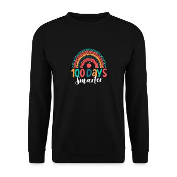 100 Tage schlauer Lustiger Lehrer Student Glück - Unisex Pullover - Schwarz - Vorne - Alina (178cm) & Michal (187cm)