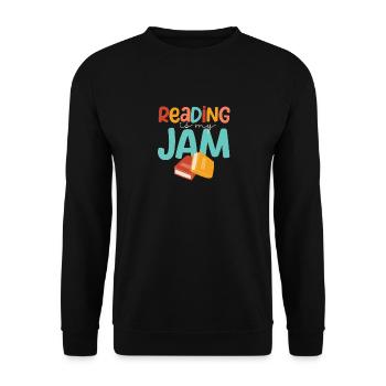 Reading is my passion Funny teacher - Unisex Sweatshirt - black - Front - Alina (178cm) & Michal (187cm)