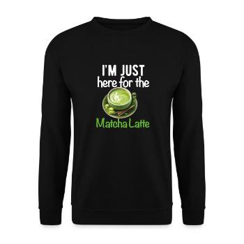 Matcha Tee Latte Liebhaber für grünen Tee Lustiger Matcha - Unisex Pullover - Schwarz - Vorne - Alina (178cm) & Michal (187cm)