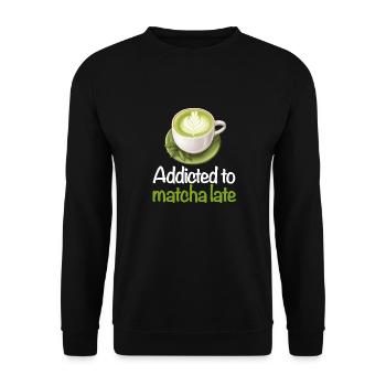 Matcha Tee Latte Liebhaber für grünen Tee Lustiger Matcha - Unisex Pullover - Schwarz - Vorne - Alina (178cm) & Michal (187cm)