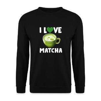 Matcha Tea Latte Lover For Green Tea Funny Matcha - Unisex Sweatshirt - black - Front - Alina (178cm) & Michal (187cm)