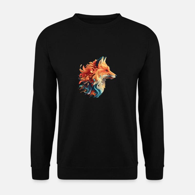 Farbenfroher abstrakter Fuchs - Unisex Pullover - Schwarz