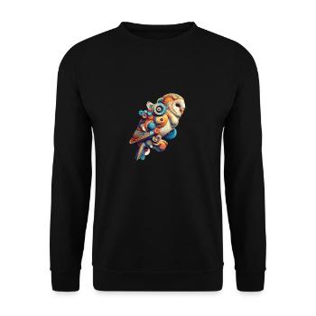 Hibou abstrait coloré - Sweat-shirt Unisexe - noir - Devant - Alina (178cm) & Michal (187cm)