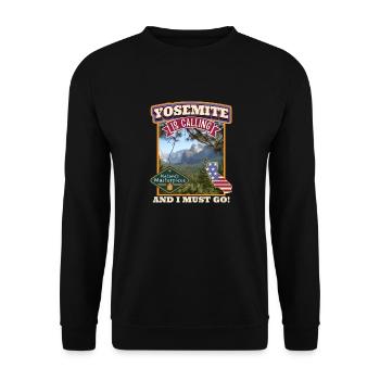 Yosemite National Park, Vintage Retro, California - Unisex Sweatshirt - black - Front - Alina (178cm) & Michal (187cm)